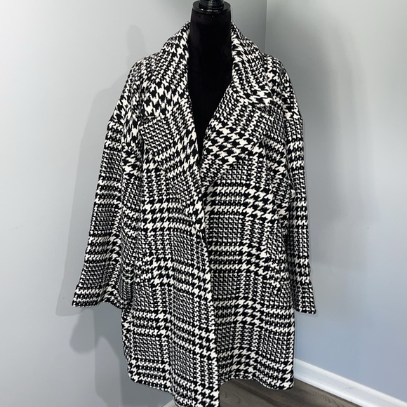 Eloquii Elements Black and White Houndstooth Women's Coat size 26/28 NEW - Picture 1 of 16